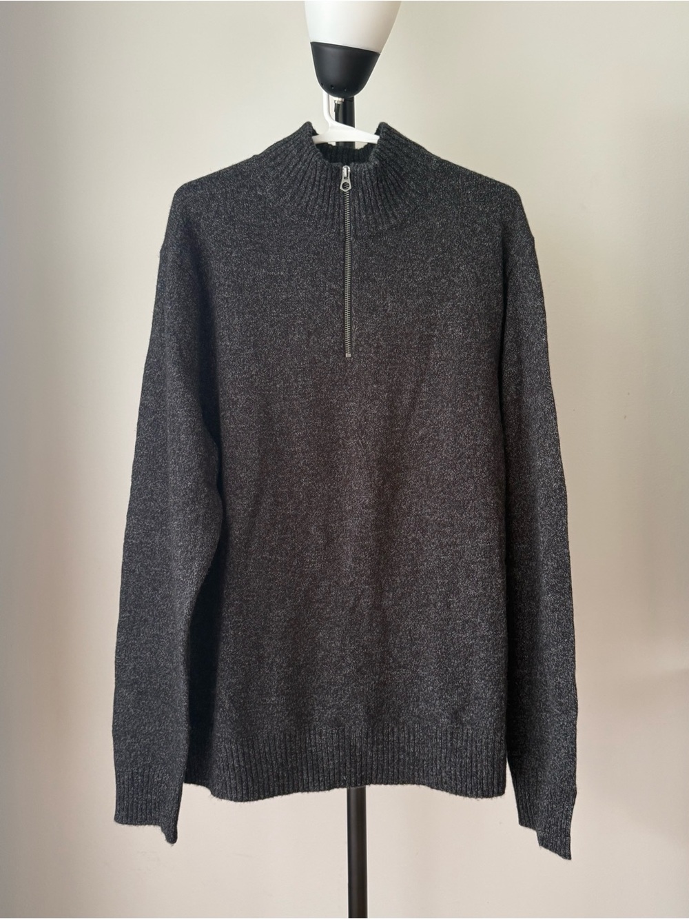 J. Crew Men's Dark Charcoal Half-Zip Sweater XL